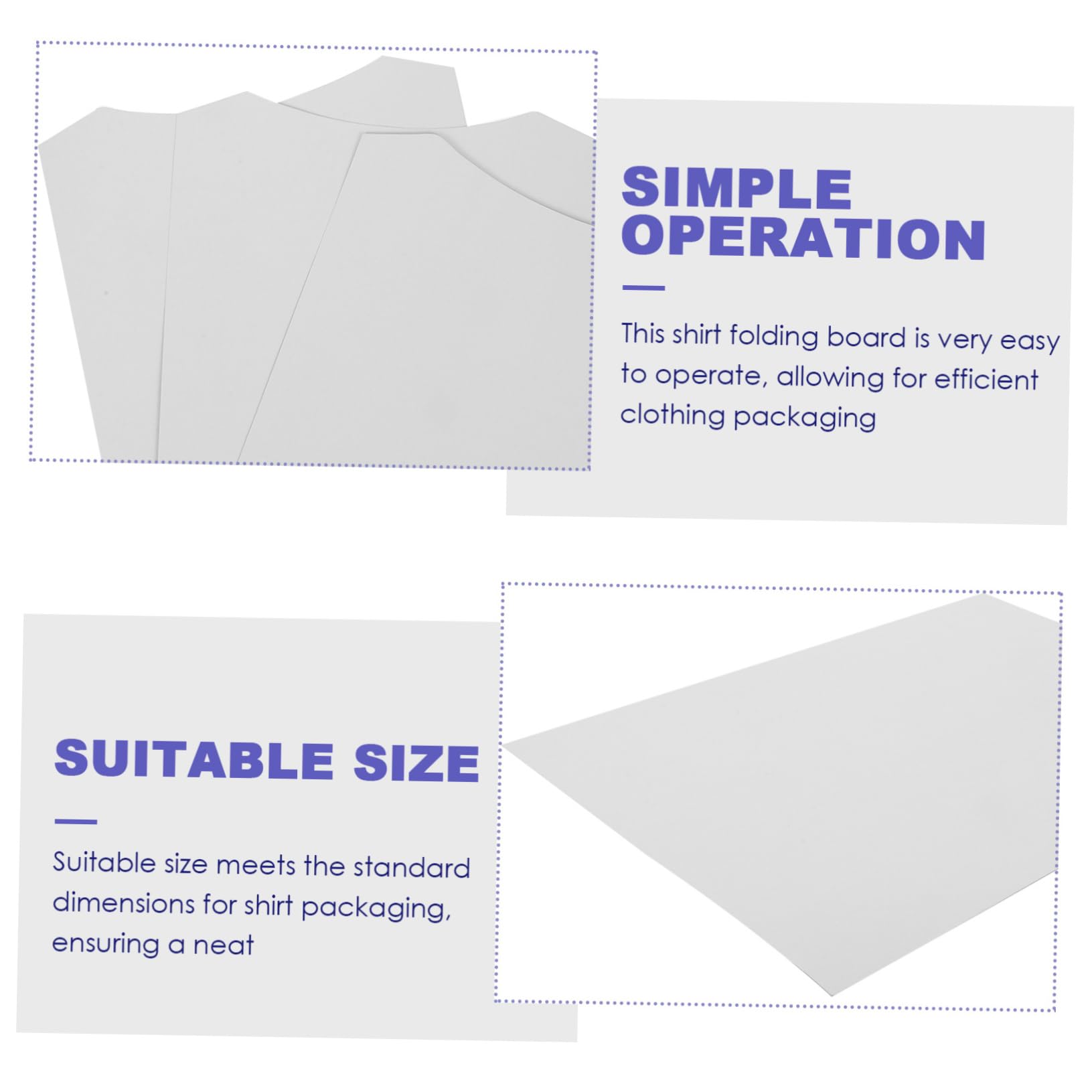 KICHOUSE Clothing Paperboard Shirt Inset Form Paper Cardboard Sheets Cardboard Flat for T-Shirts