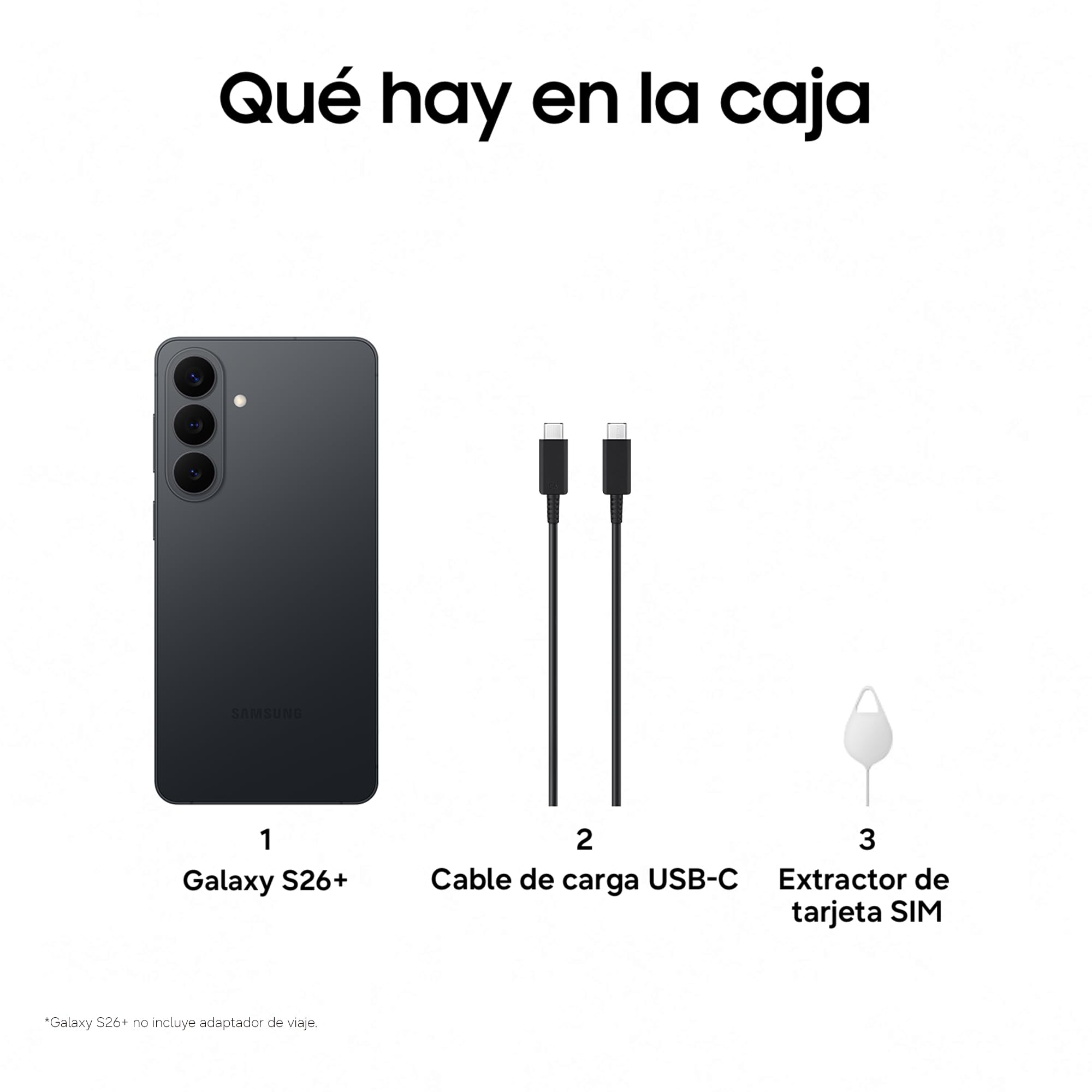 Samsung Galaxy S26+ 256GB, Teléfono Móvil con Galaxy AI, Cámara 50MP, 12GB RAM, Batería 4900mAh, Garantía del Fabricante 3 Años + 1 Año Extra, Color Negro (Versión Española)