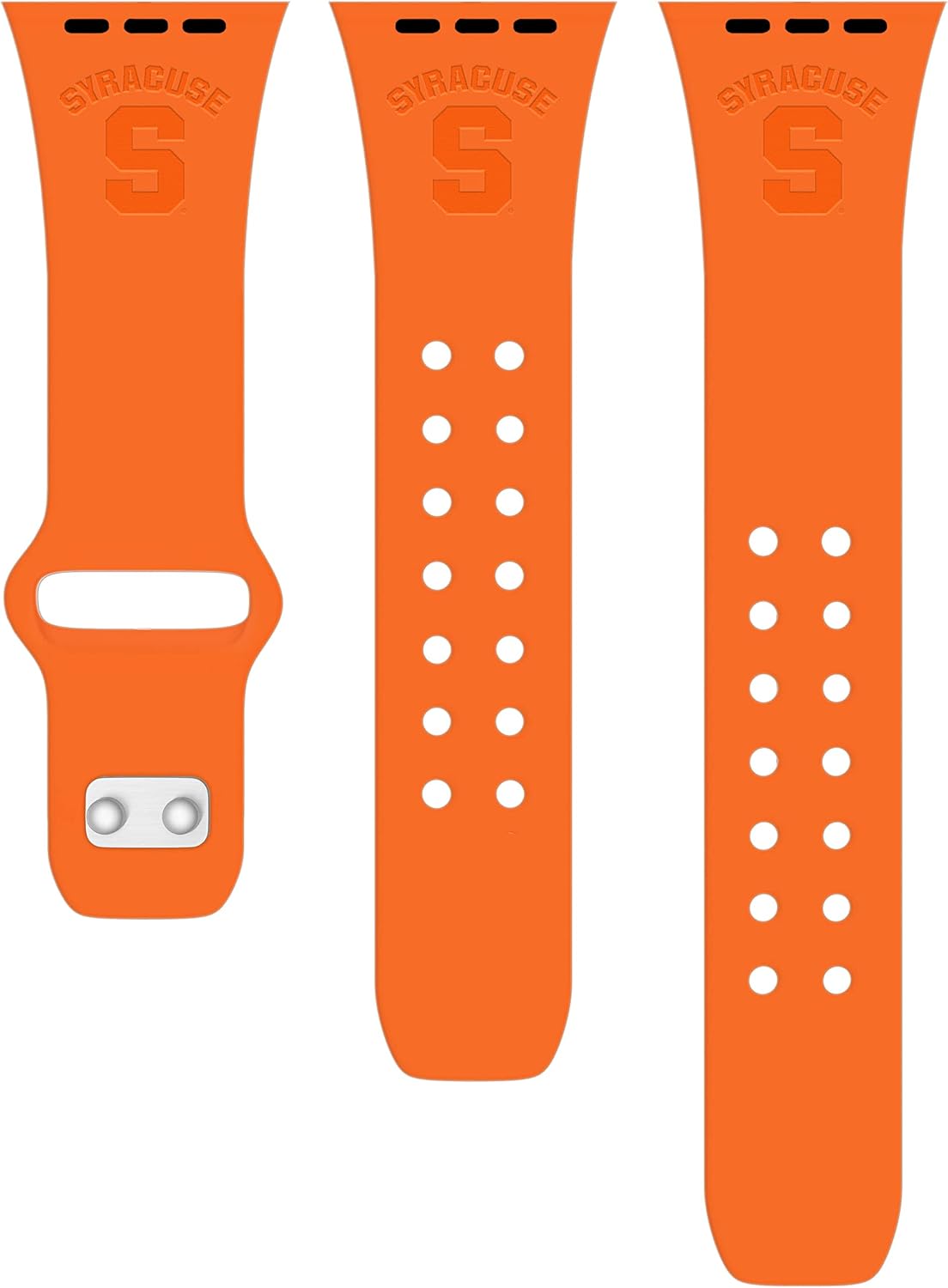 Affinity Bands Syracuse Orange Engraved Silicone Sport Band Compatible with Apple Watch (42/44/45/49mm (46mm Series 11) Orange)
