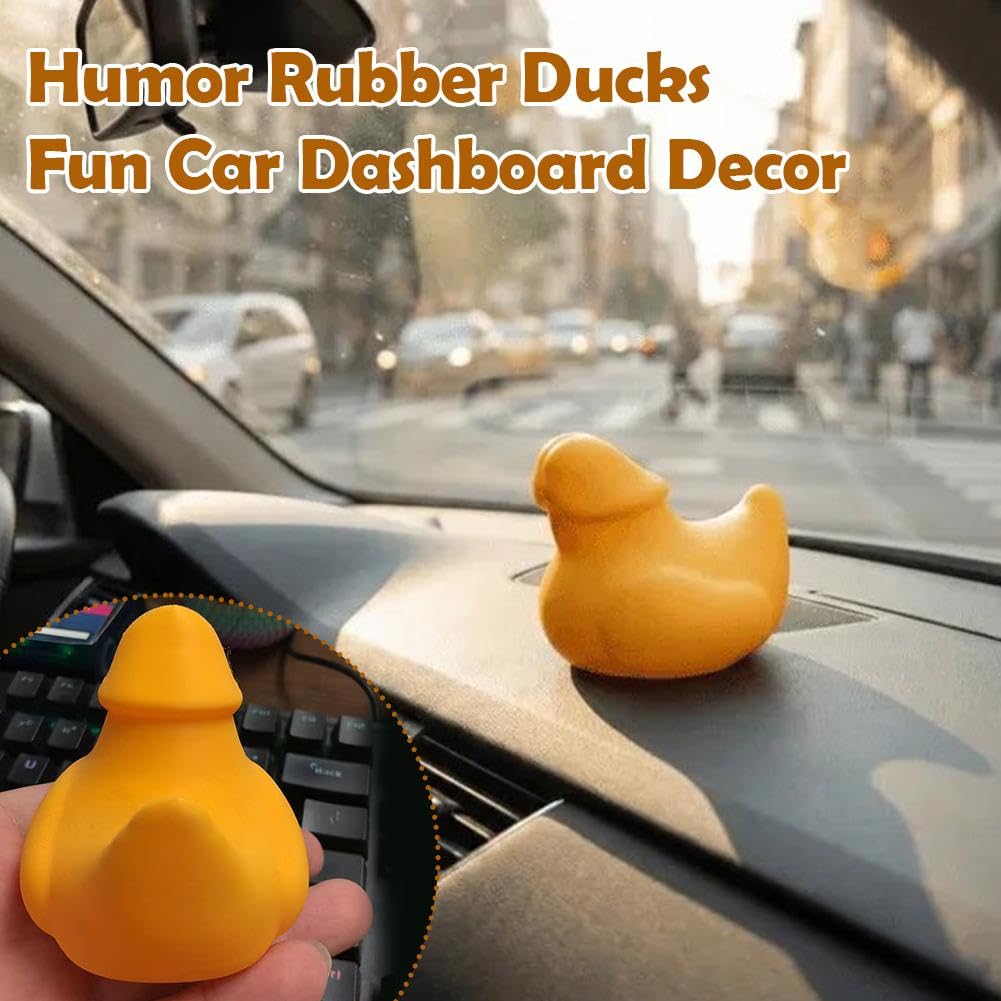 KIT D'AMENAGEMENT INTERIEUR,11--Mini canard jaune pour décoration de voiture, anneau de natation