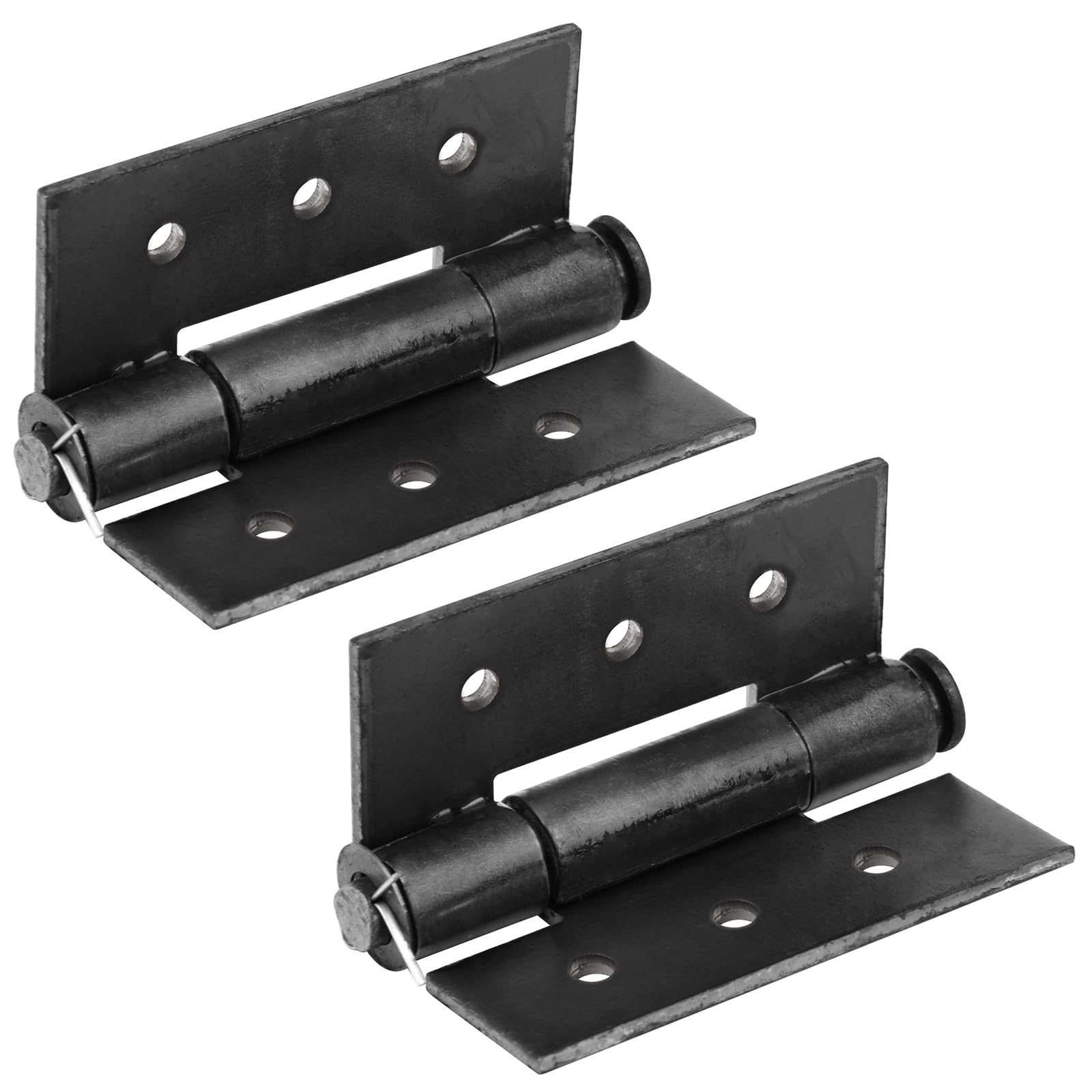 Paquete de 2 bisagras de puerta soldables resistentes de 6 x 5 pulgadas, bisagras de puerta de metal de acero con pasador extraíble, 4.5 mm de grosor, diámetro del pin 15 mm