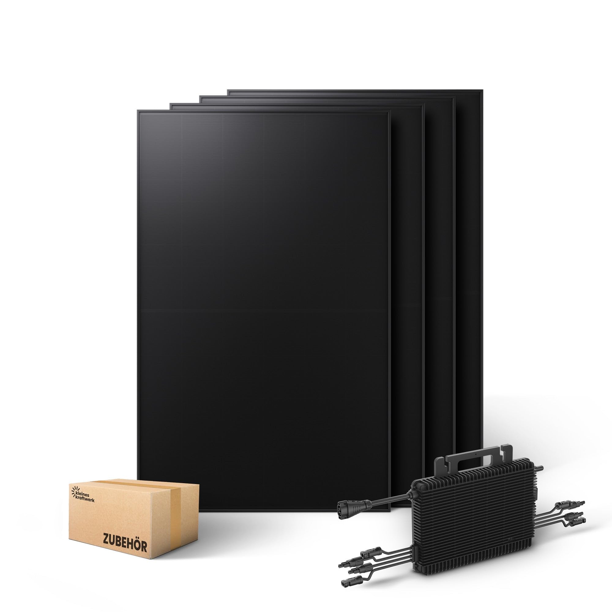 Kleines Kraftwerk 1920W Balkonkraftwerk Komplettset – 0% VAT für Privatkunden – 1600W Wechselrichter mit WiFi & Bluetooth, 4× 480W bifaziale Solarmodule, 5 m Kabel – Solaranlage