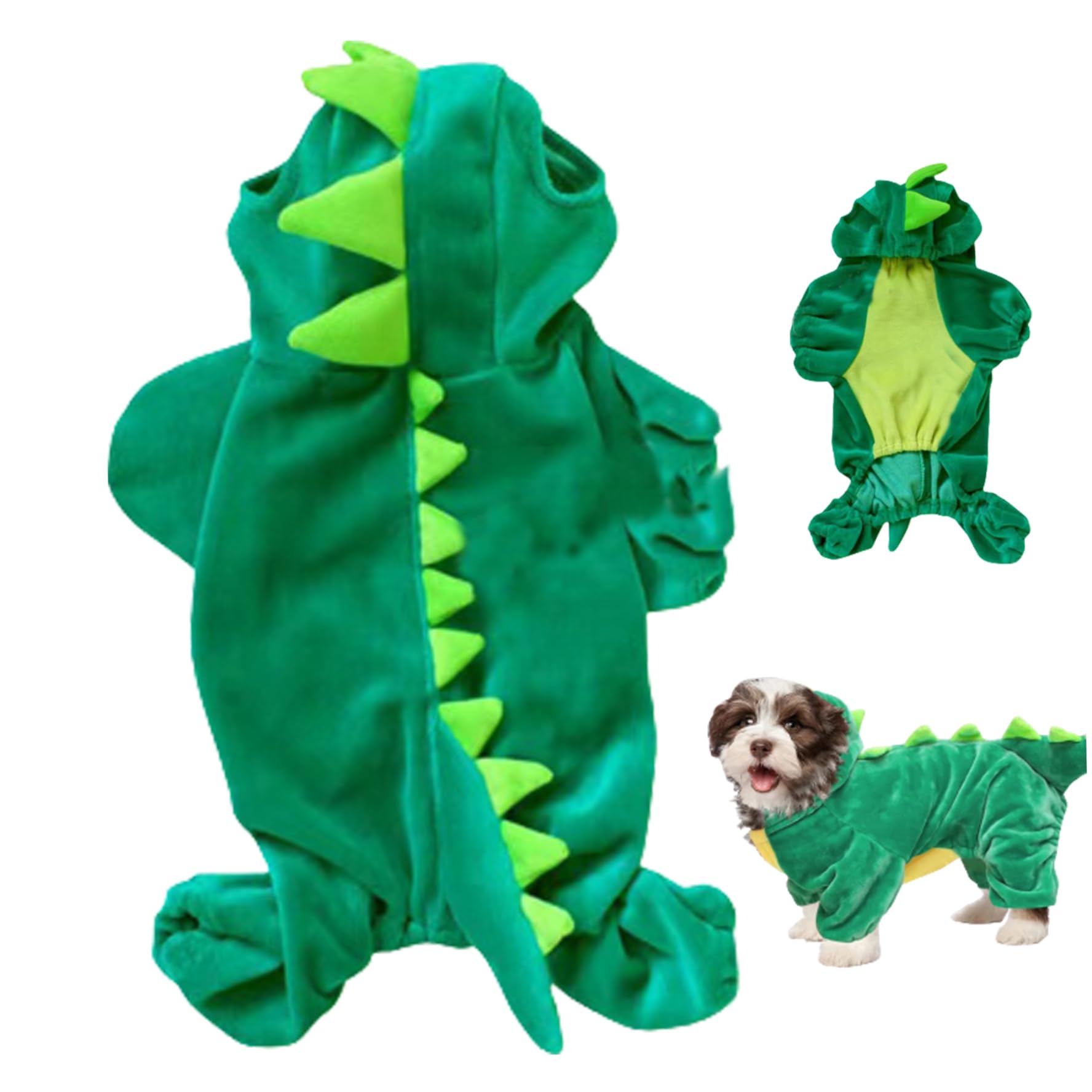 Costume de dinosaure pour chien contre les frissons de l'hiver veste à capuche chaude taille L