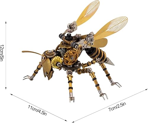 Miniatura 9 de Ottima Kit de modelo de rompecabezas de metal 3D para adultos con base de iluminación 300 piezas de estilo steampunk para decoración del hogar tipo C