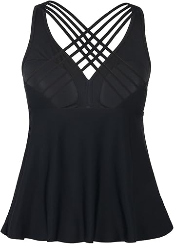 Miniatura 3 de Firpearl - Traje de bajo tankini con espalda cruzada, para mujer.