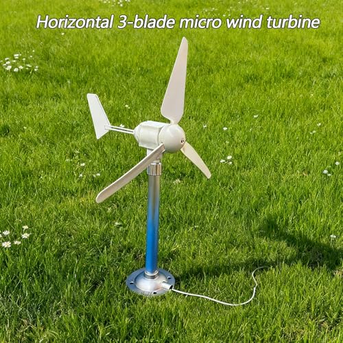 Micro Turbina Eolica Orizzontale Da 30 W, Avviamento A Vento Debole A 3 Pale, Generatore A Magneti Permanenti con Rotazione Automatica - Mulino A Vento Fai-Da-Te per Esterni per Esperimenti