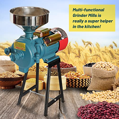 Electric Grinder, Woueniut High Power Adjustable Thickness Grain Mill Electric Dry Powder Machine For Spices Seeds Herb Rice Corn #TOP5