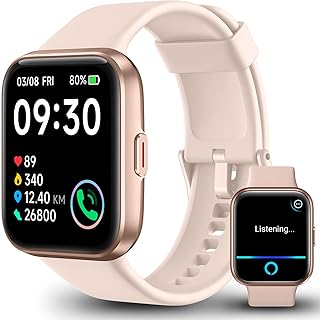 Smart Watches for Women [Answer/Make Call], 1.7" Touchscreen Fitness Tracker with Heart Rate Blood Oxygen Sleep Monitor Compatible with iPhone & Android, Alexa Built-in, IP68 Waterproof Watch