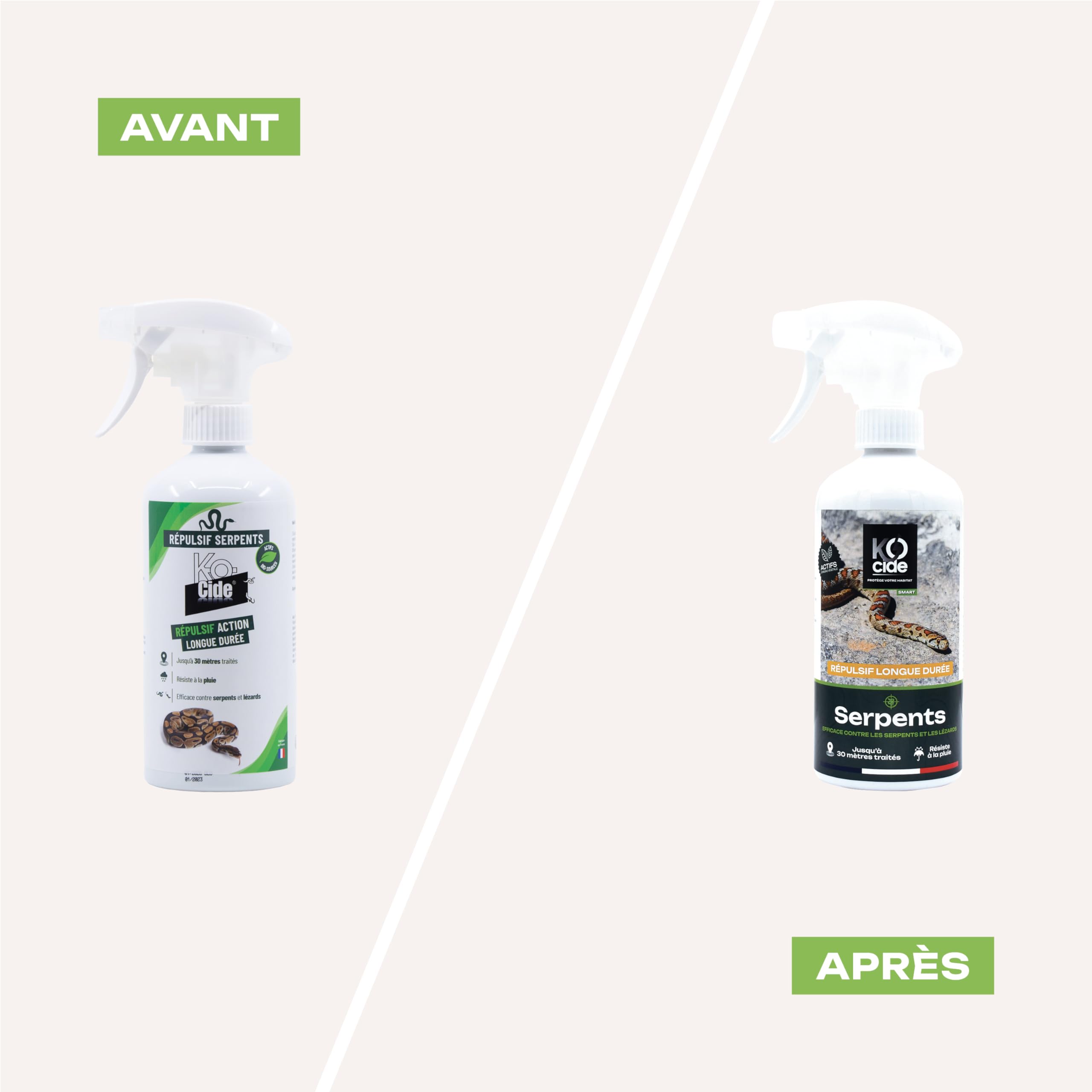 K-OCIDE - Spray Répulsif Serpents - Action longue durée - Produit Naturel - 450 ml