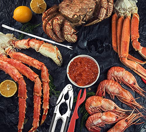 Wendom Crab Lobster Crackers And Tools Set 3Pcs Includes Crab Leg Crackers, Lobster Shellers, Crab Forks/Picks And Portable Storage Bag Seafood Tools #TOP5