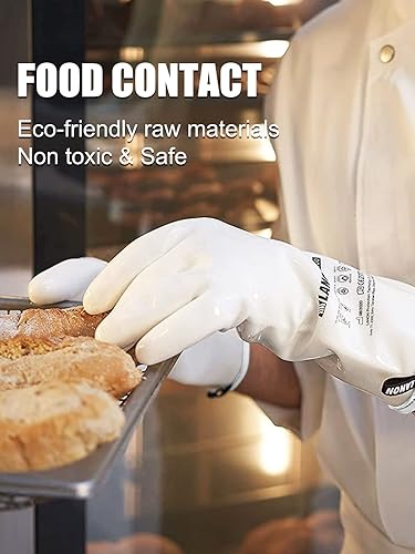 Miniatura 6 de Guantes de horno de silicona líquida, 7 capas (-100 F a 570 F), guantes resistentes al calor, guantes de barbacoa con 5 dedos para tacto de