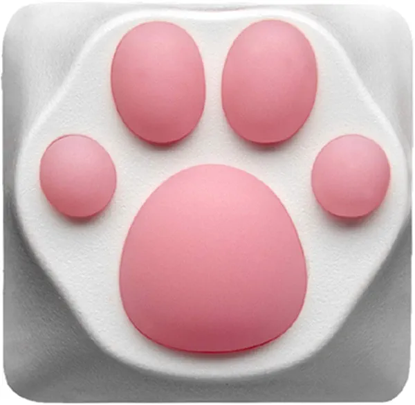 SYA ZOMOPLUS Cute Keycaps,Novelty Cat-Claws Keycap 3D Model OEM Profile Keyboard Keycaps Squishy-Paws Custom Key Caps for Cherry MX Switches Mechanical Gaming Keyboard Catpaw Keycap(WhitePink1pcs)