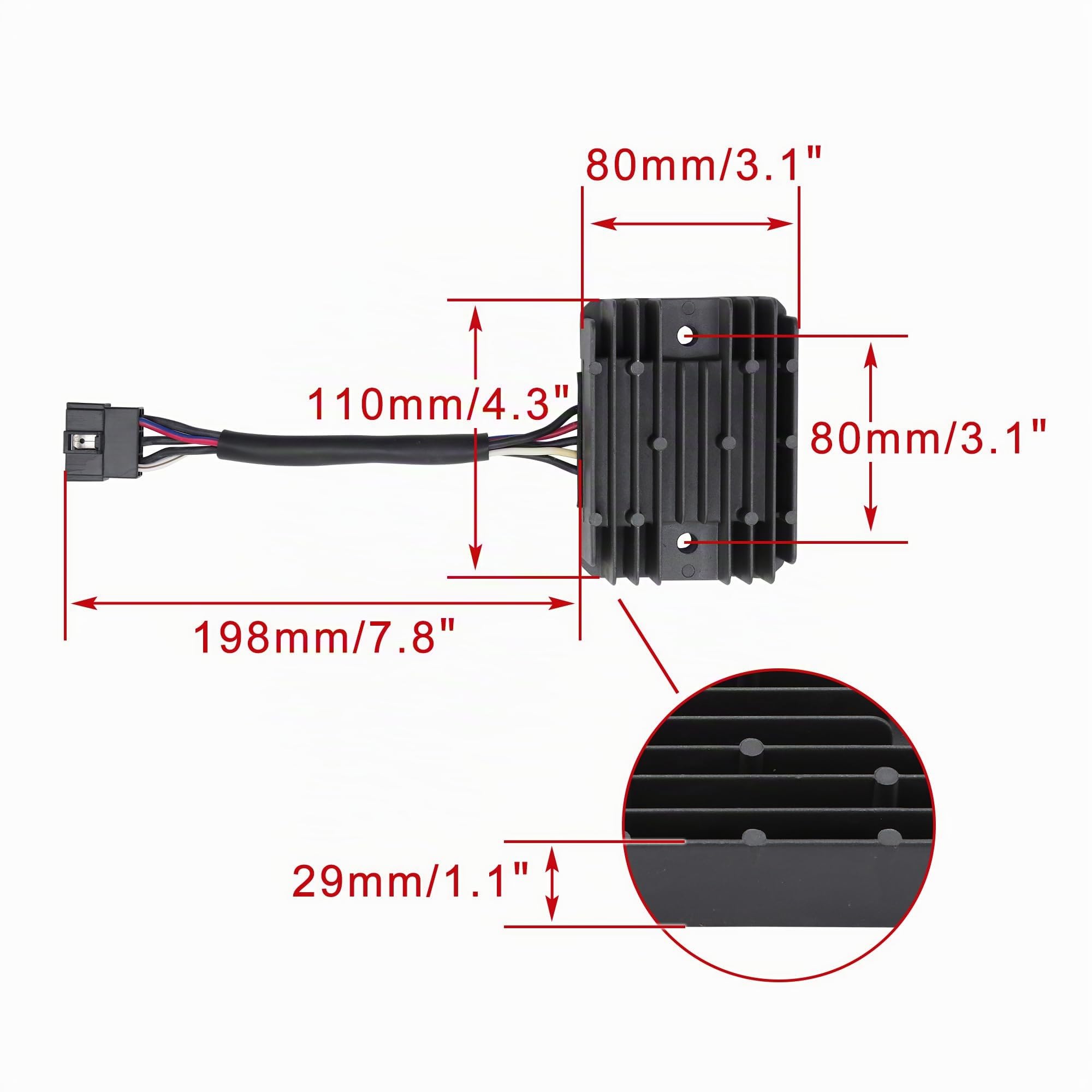 WOOSTAR 5 Pines Rectificador Regulador de Voltaje Reemplazo para GSXR 600 1997-2005 750 1996-2005 1000 2001-2004 Hayabusa 1999-2007 VL1500 Intrude 1998-2004 LT-F500F Quadrunner 1998-1999 Pocket Bike