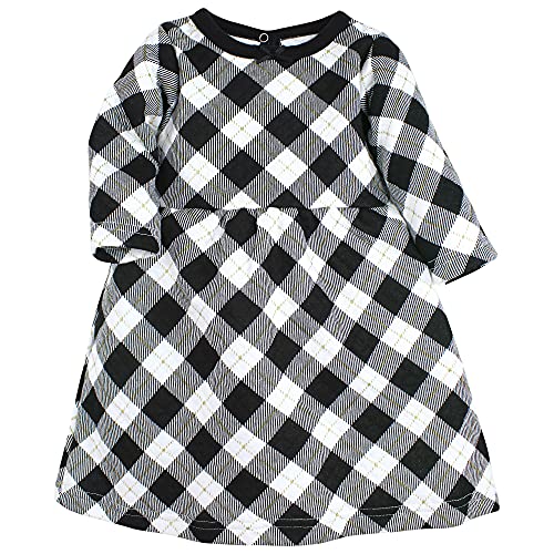 Hudson Baby Baby Girls Quilted Cotton And Leggings Casual Dress, Black Gold Plaid, 6-9 Months Us #TOP2