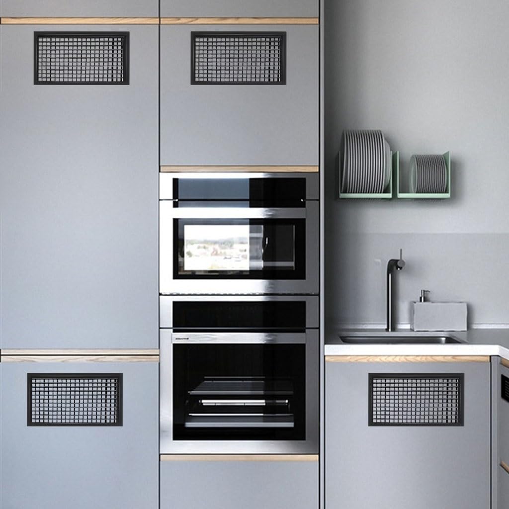Griglia di ventilazione a parete in ABS | Nero 8 dimensioni Scenario di utilizzo: armadio, guardaroba, scarpe, cucina, bagno(500x500mm)