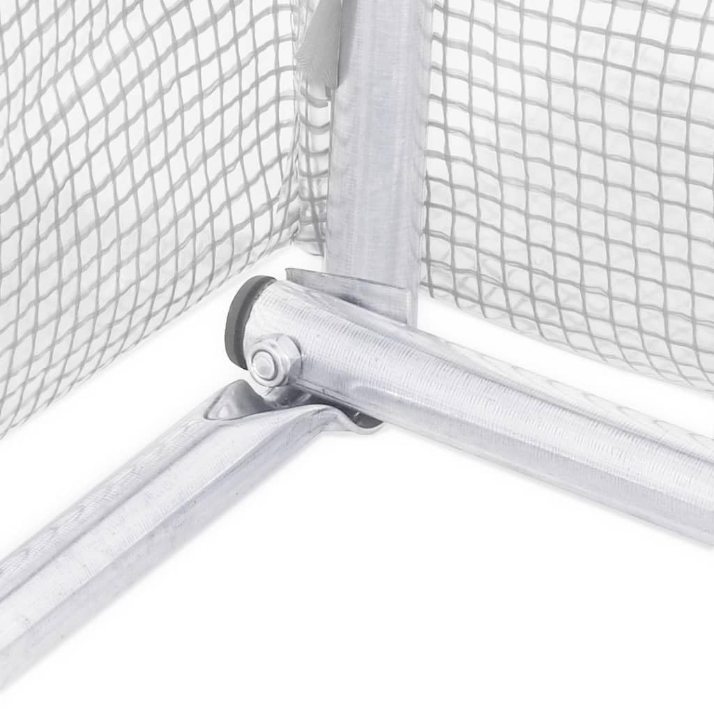 vidaXL Invernadero con Estructura de Acero, Invernáculo con Ventanas Puerta, Túnel de Cultivo, Vivero para Plantas, Blanco 12 m² 6x2x2 m