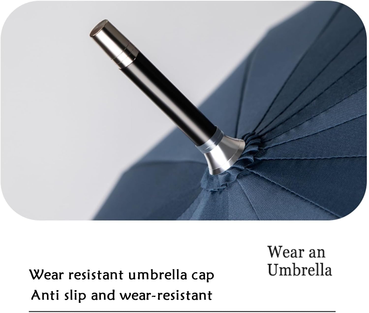 Solid Color Wooden Long Handle Straight Rain Stick Umbrella,24 Ribs 45" Auto Open Traditional Stick Umbrella,Fiberglass Straight Umbrella with Stylish Handle for Men