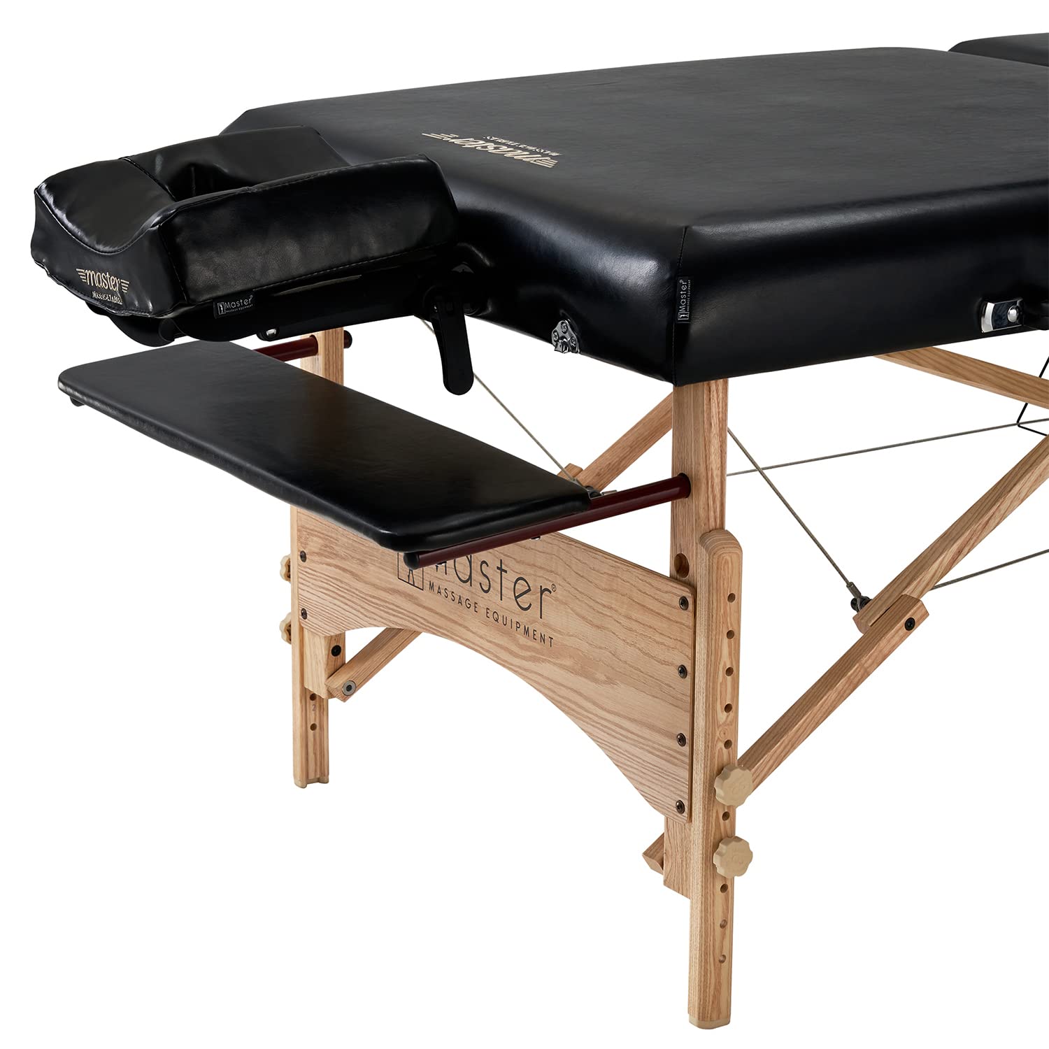 Master Massage 81cm Gibraltar XXL Massageliege Couch Mobil Klappbar Massagebank Beauty Bed Tattoo Liege Holz mit Transporttasche, Schwarz