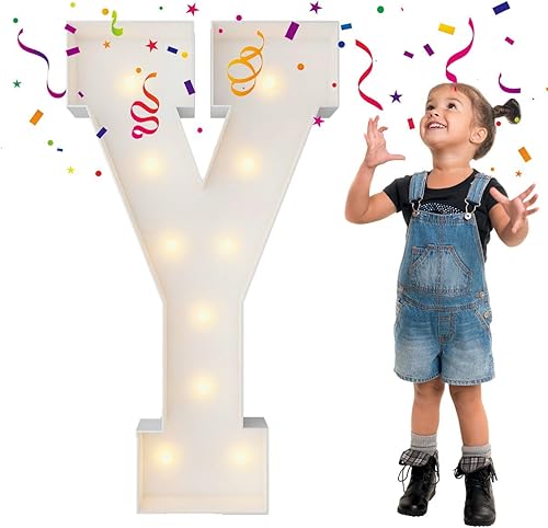 Letras iluminadas de marquesina de 3 pies, letras grandes de marquesina, marco de globos de mosaico, letras grandes para decoración de compromiso,