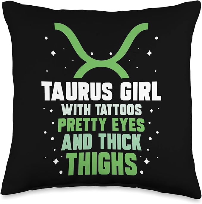Taurus Merchandise Season Zodiac Sign Astrographic Birthday Throw Pillow