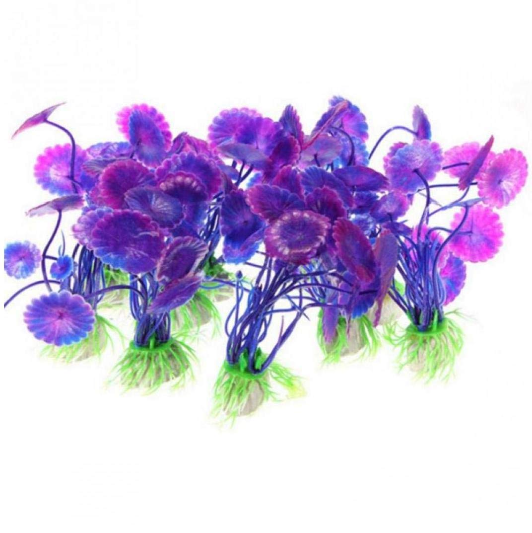 Byfri Artificial Plastic Aquarium Plants Fish Tank Grass Flower Ornament Decor Aquatic Accessories Random Color