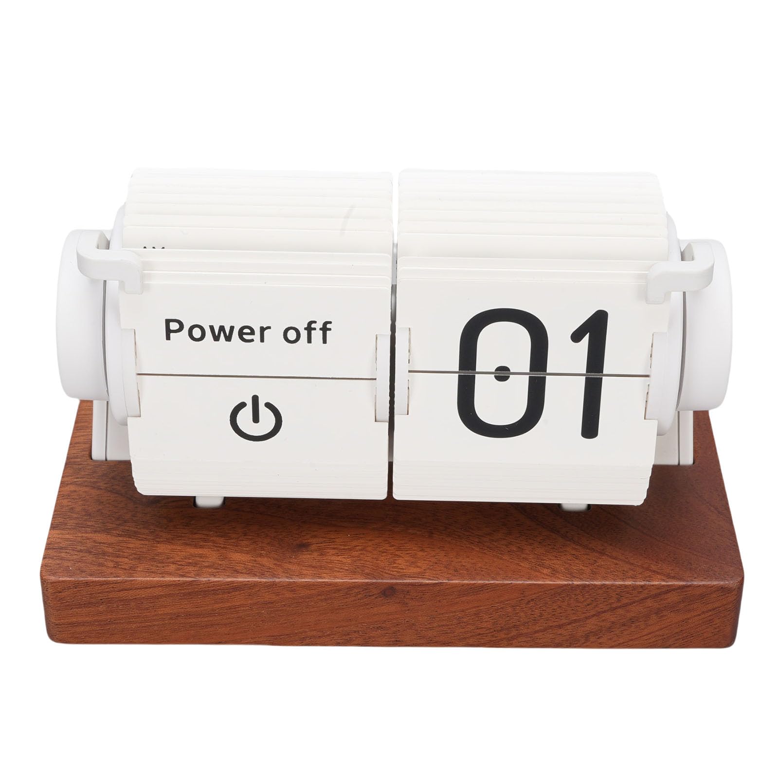 Reloj de escritorio con tapa LiebeWH con base de madera y bateria recargable de 2400 mAh