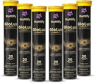Guttify GloLux Blueberry Effervescent Tablets with Marine Collagen, L-Glutathione, Hyaluronic Acid and Vitamins for Skin G... Price In India