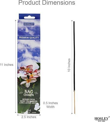 Miniatura 5 de Hosley Nag Campa - Varillas de incienso con infusión de aceites esenciales para aromaterapia de larga duración, relajación holística en cada caja,