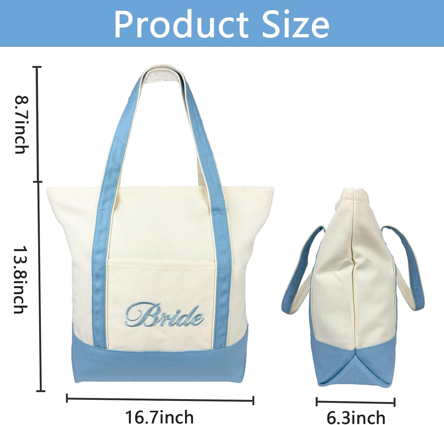 Bride Tote Bag Canvas Handbag Shoulder Bag Bridal Shower Gifts for Bride to be Wedding Engagement Honeymoon Travel