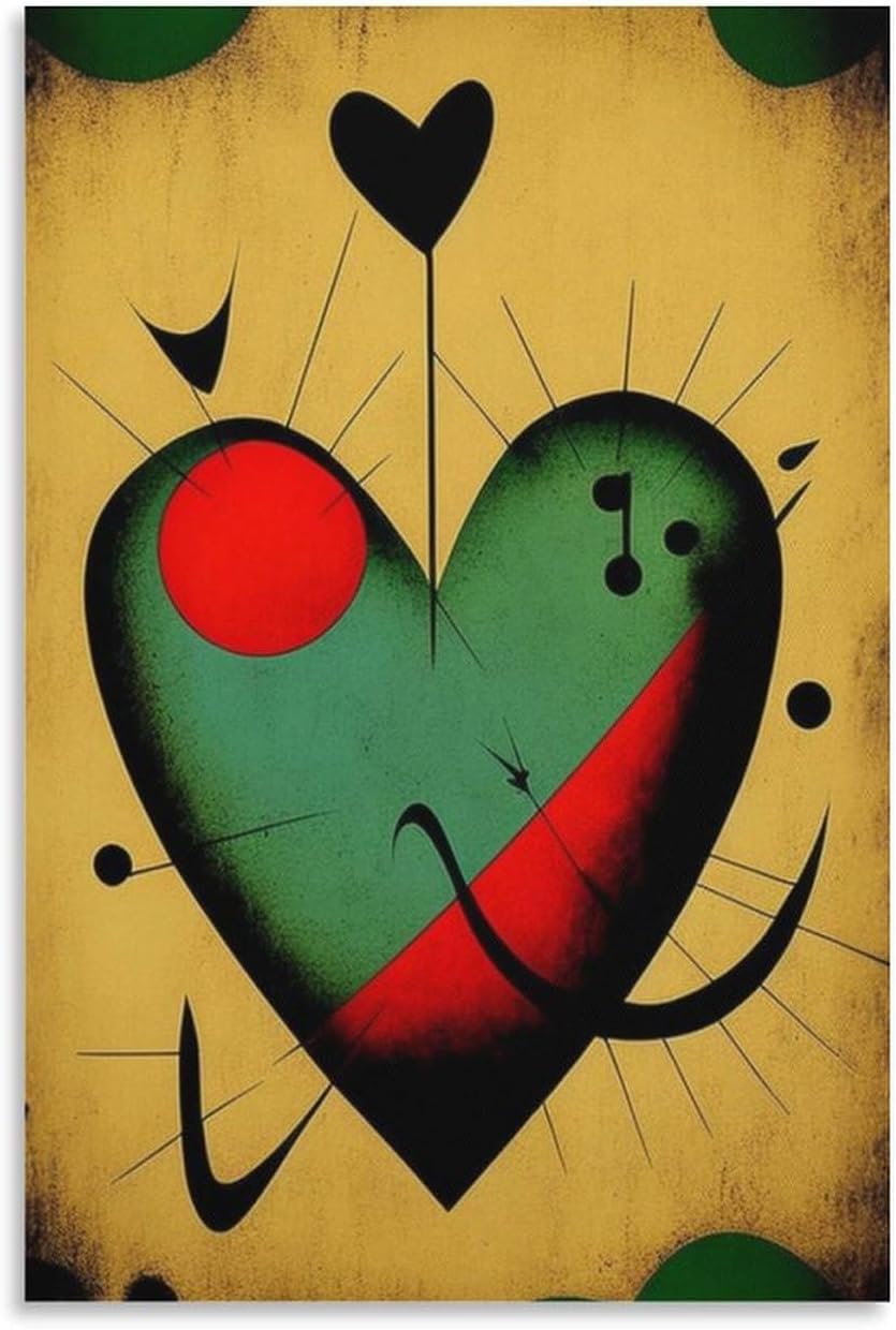 Rikin Liuff Untitled by Joan Miro Poster Abstract Wall Art Joan Miro Prints Moden Canvas Picture Surrealism Painting for Home Wall Decor 40x55cm Frameless