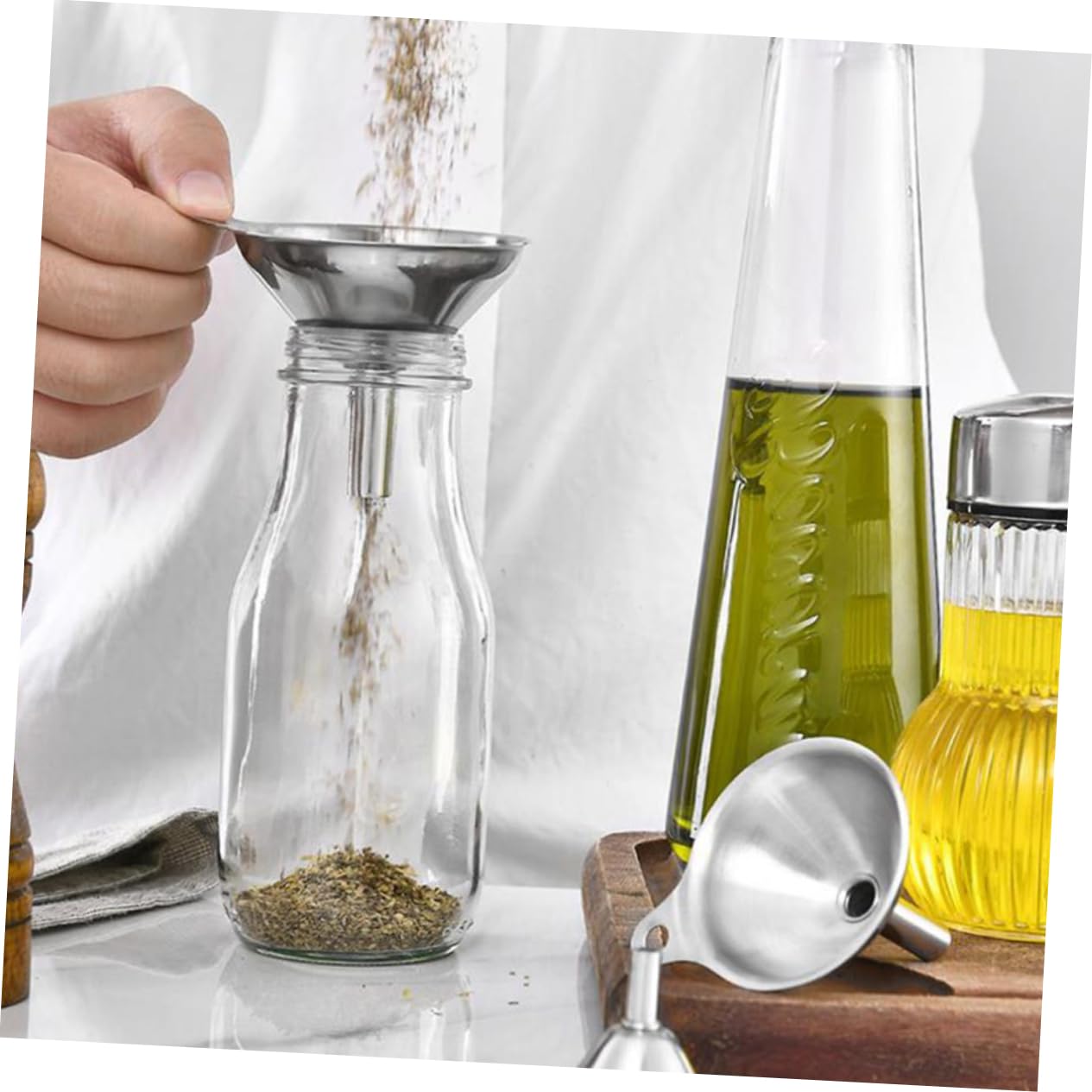 Embudo de Cocina de Acero Inoxidable 1 Set para Líquidos y Secos