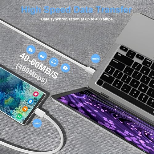 Image of Samsung Original 45W Type C to C 3.3 Ft Fast Charging USB C Cable High-Speed & Data Transfer Compatible with Samsung F16 /F06, F15 /F05 /F55 5G, F14 /F04 /F34 /F54, F23 /F13 (SMG-CBL-WHT-2)