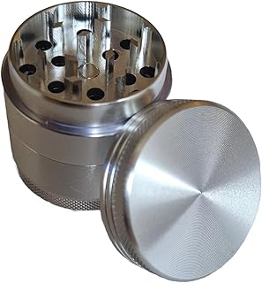 Mini trituradora de aluminio en 7 colores • Juego de trituradora con papel largo, bolsas de algodón y filtros, metal, 4 piezas, molinillo de hierbas, caja de regalo de 40 mm, formato mini, 2 cámaras