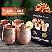 Copper wine glasses set of 4 – 17oz gleaming 100% solid hammered copper stemless wine cups – Valent for men and women – great copper tumblers for red or white wine and Moscow mules.