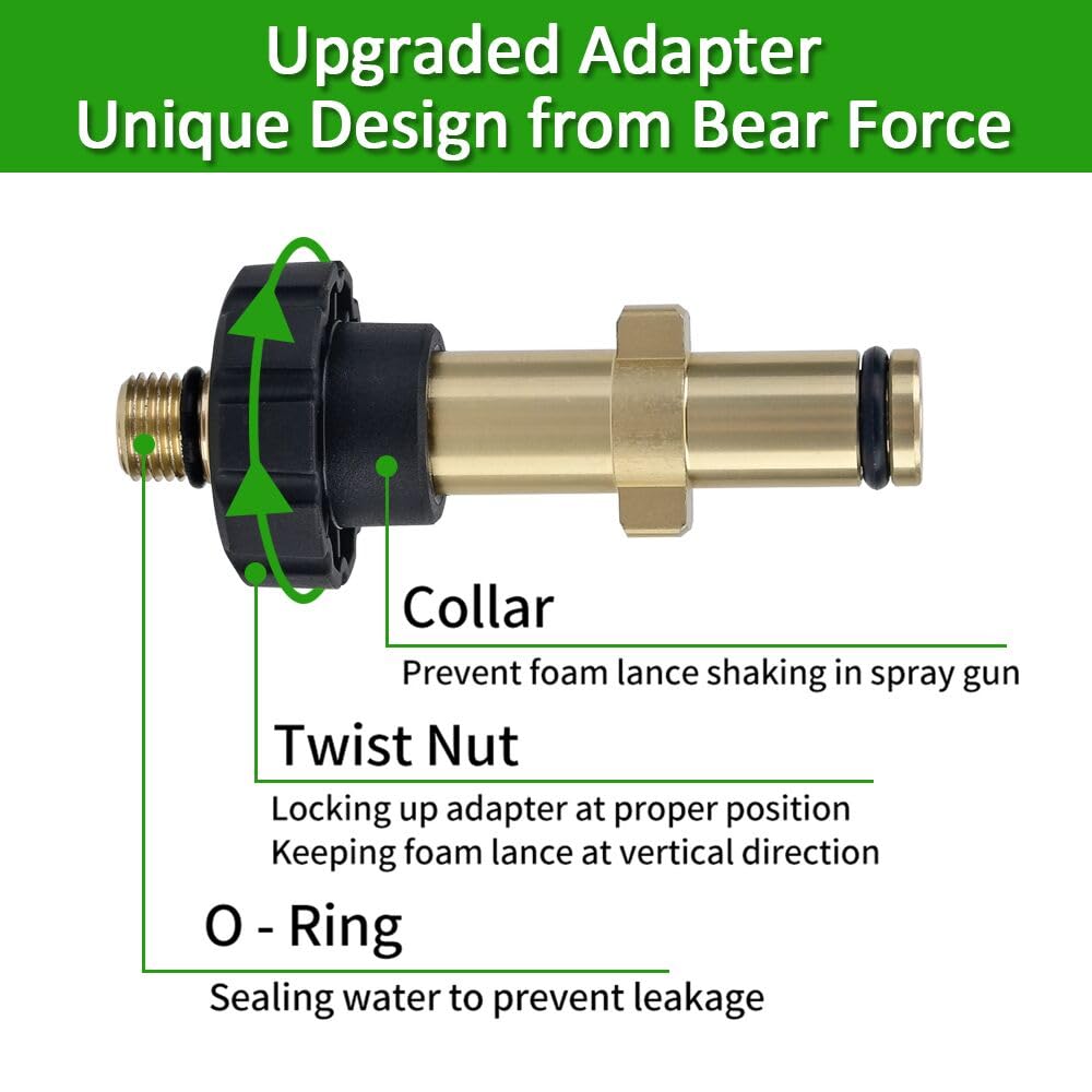 BEAR FORCE Idropulitrice Snow Foam Lancia Ugello Schiuma Neve Schiuma Cannone Bottiglia Lavaggio Auto, Compatibile per Nilfisk, per STIHL
