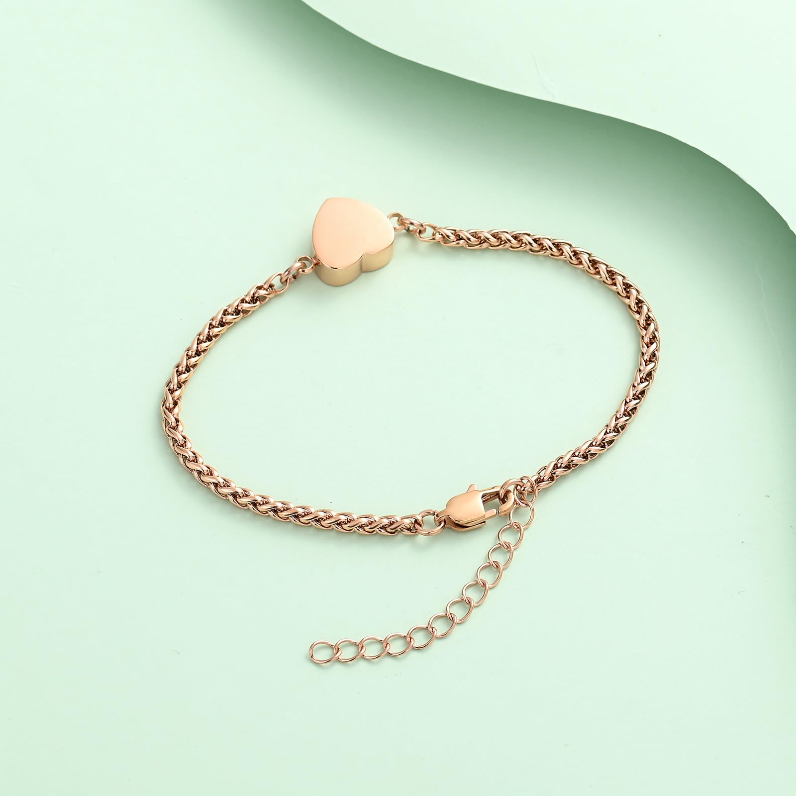 Bracciale con urna a forma di cuore per animali domestici in acciaio inox Paw Print