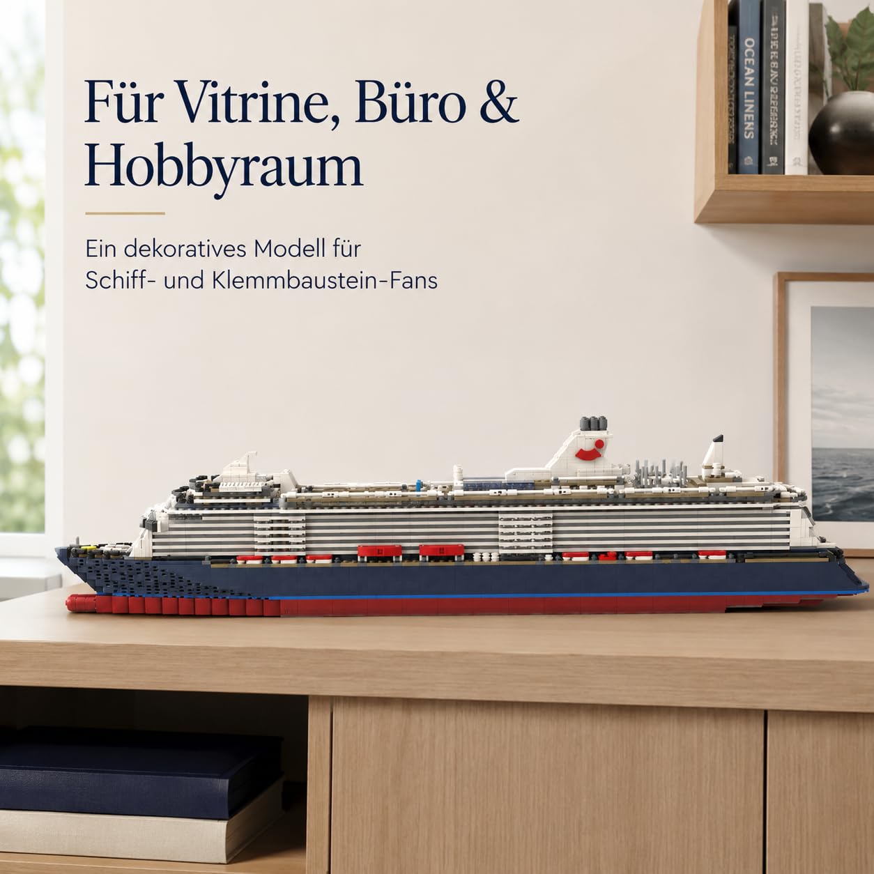 ToyGhillied Großes Kreuzfahrtschiff Modellbausatz, 1/400 Maßstab Mein Schiff Klemmbausteine Kompatibel mit Allen Großen Marken, Baukasten für Display oder Geschenk, MOC-174915 (3295PCS)