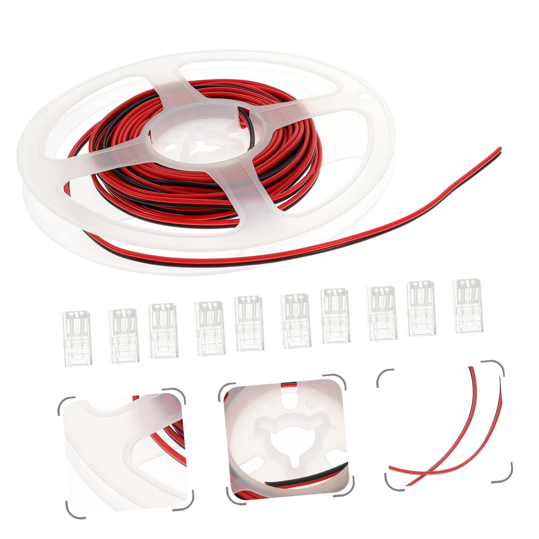 Amosfun 4 Sätze LED-Lichtleistenanschluss led lichtband verbinder Lichtleiste Verbindung -Bandlicht stoßverbinder Klemmenerweiterungsstecker Anschlüsse für -Lichtleisten Bar