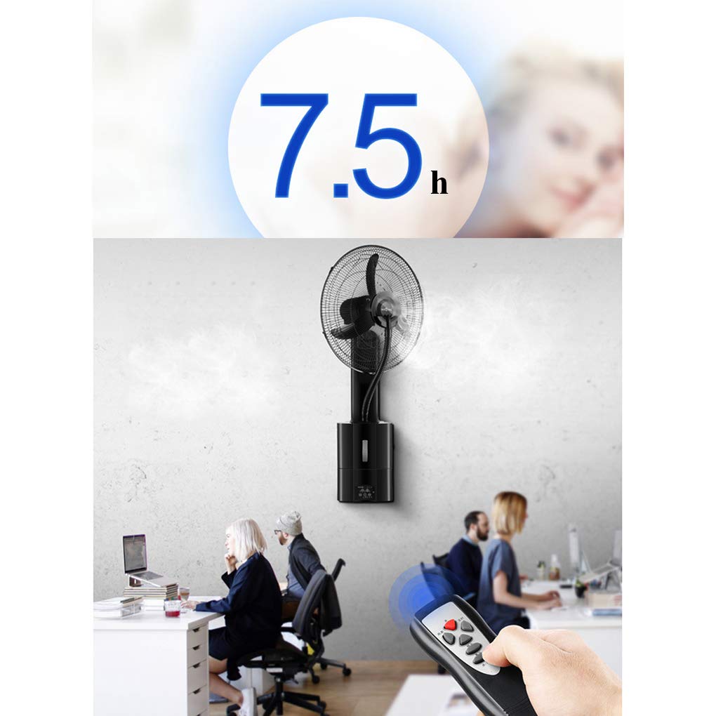 18 ″ Ventilador de Niebla oscilante de Montaje en Pared con Control Remoto con temporización incorporada de 7.5, Negro Cuenta con Ventilador de rociado, para Restaurante/Oficina