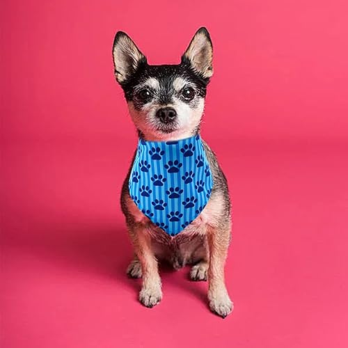 Miniatura 6 de 30 bandanas de perro con estampado de patas para perros pequeños, bandanas de poliéster a granel, bandana de aseo para fiestas, talla S