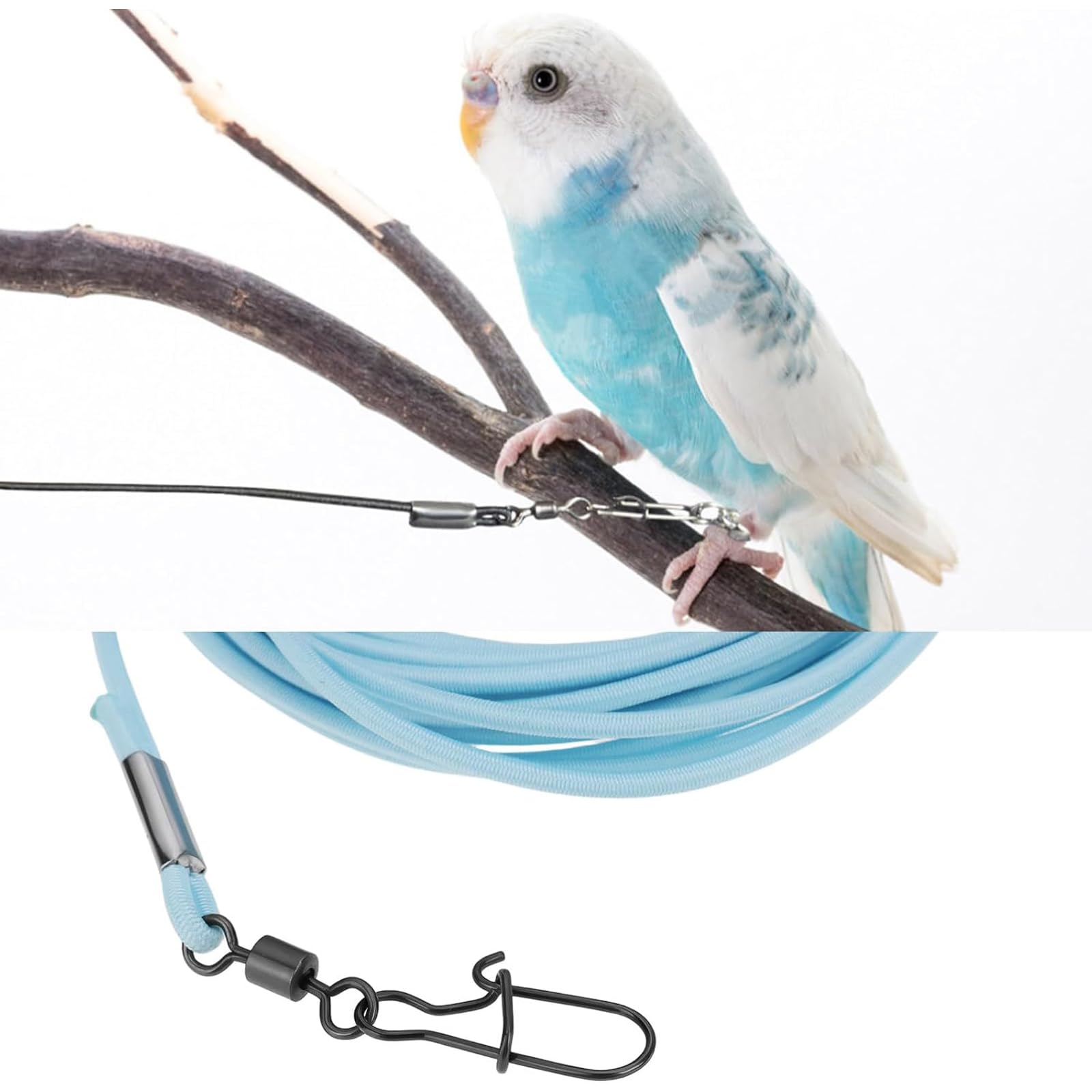 YUISI 300cm Bird Harness, Parrot Toy, with 3 Different Size Foot Ring, with Anti Lost Bracelet, Mini Lightweight Outdoor Bird Harness for Birdsfor Budgies, Cockatiels & Small Birds 4