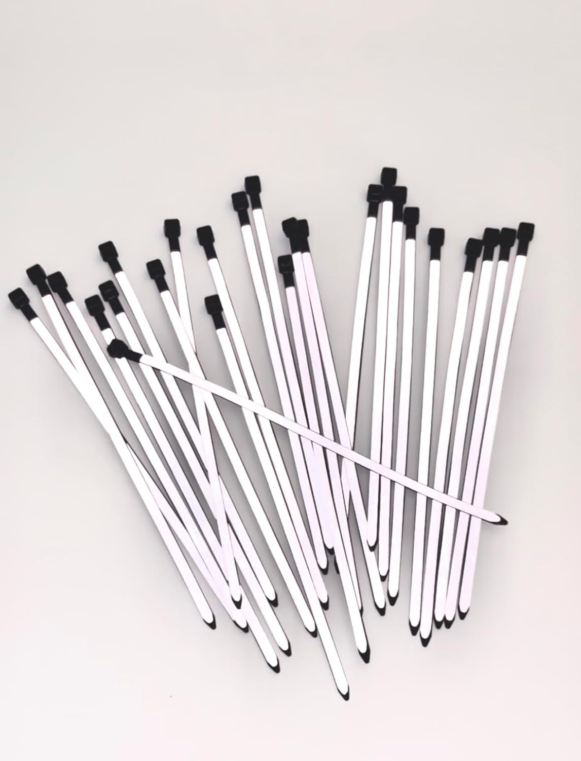 Reflective Cable ties/Zip ties,Mullins Made 8 inch, 25 self locking pieces, UV resistant,Built for safety, Reflective, Hiking, Outdoors/Survival, Running Gear, High-visibility. 50lb tensile strength.