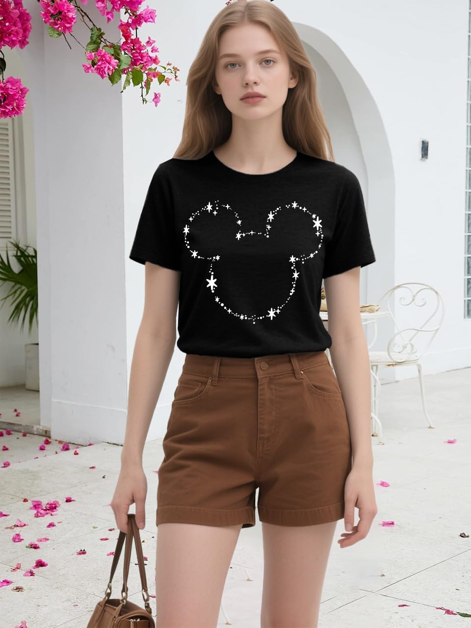 Women Magic Kingdom Castle Shirt Vintage Flower T Shirt Funny Boho Graphic Tees Short Sleeve Summer Tops - Image 4