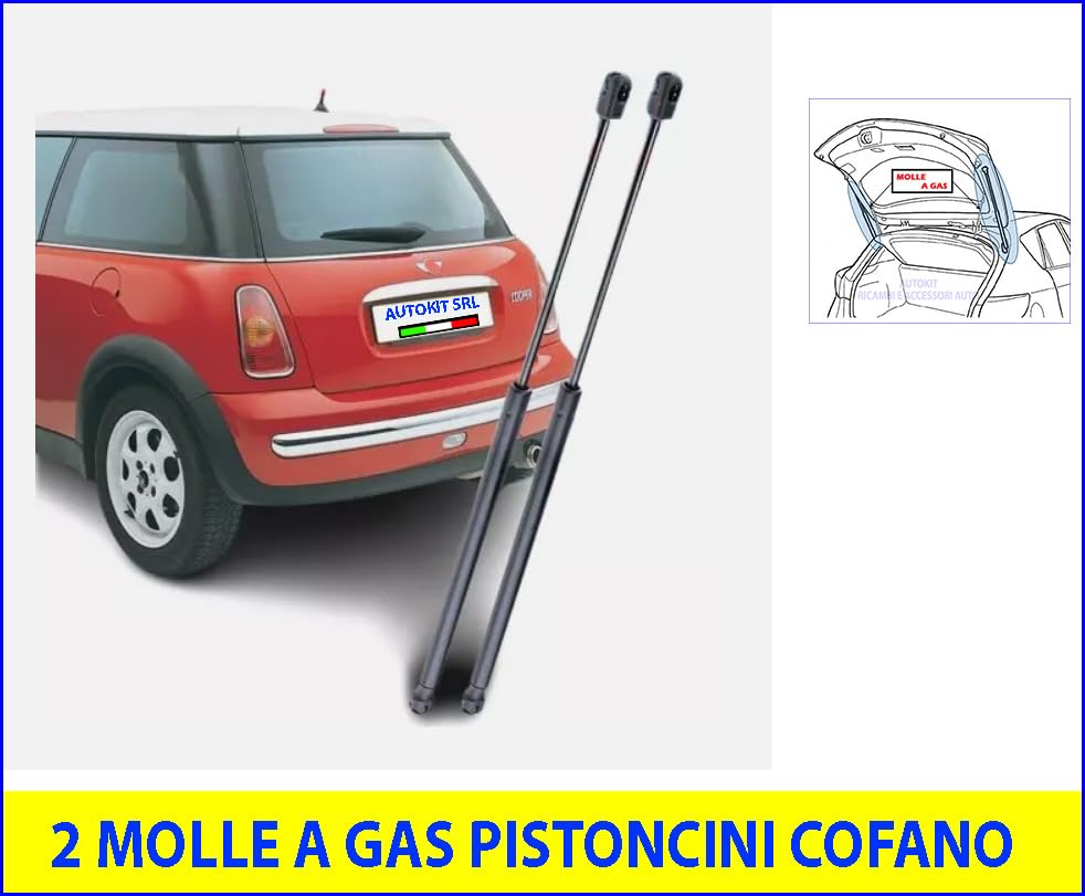 2 Pistoncini Ammortizzatori Cofano Bagagliaio Posteriore Portellone Baule Molle a Gas Specifiche per MINI modello R50/R53 prodotte dal 04/2001 al 10/2006 - MG410