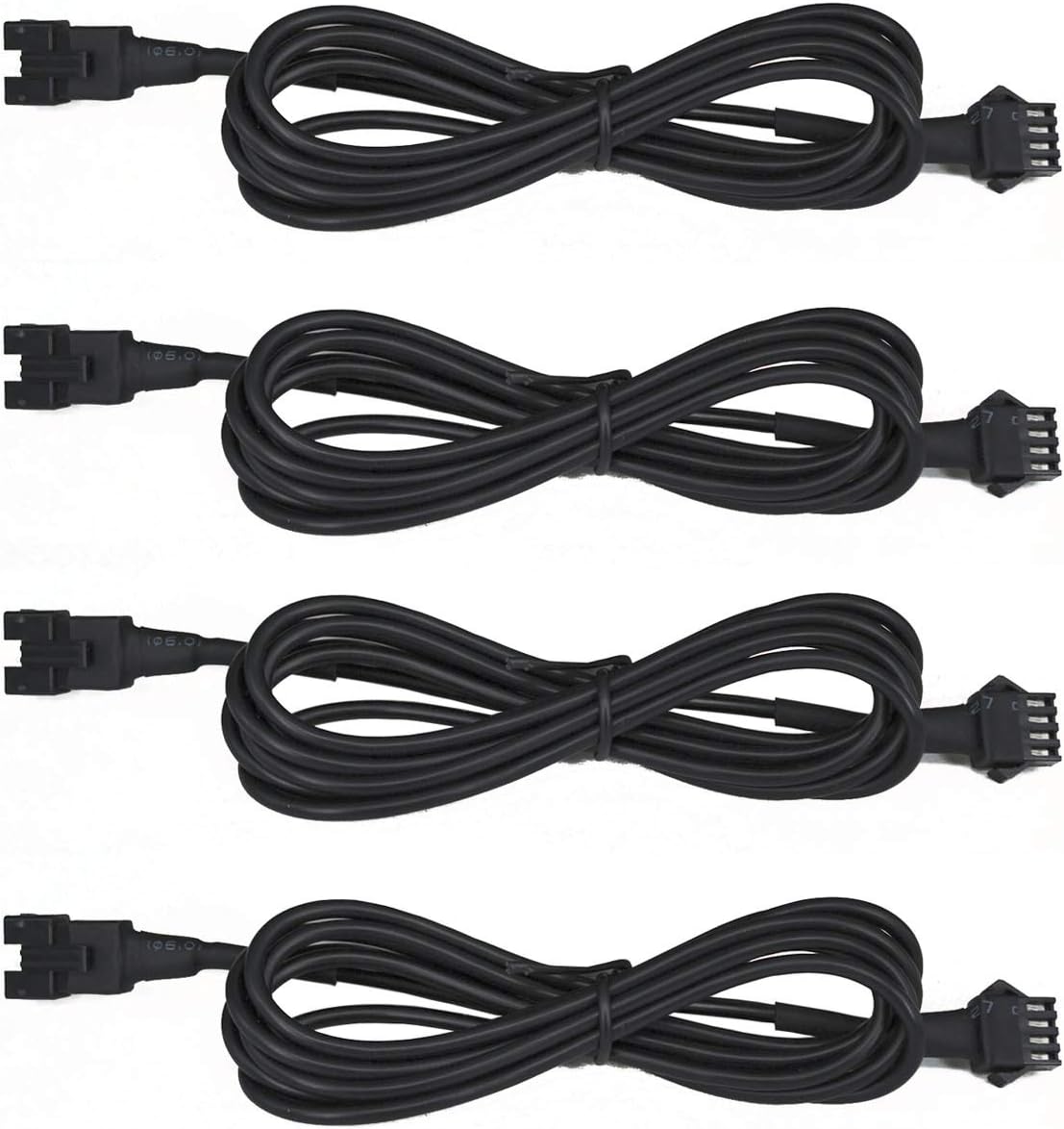 NBWDY 4pcs 60in/150cm RGB LED Multi-Color Accent Light Extension Cable Wire Cord Set for LED Motorcycle ATV Car Light Multi-Color Neon Strip Rock Light