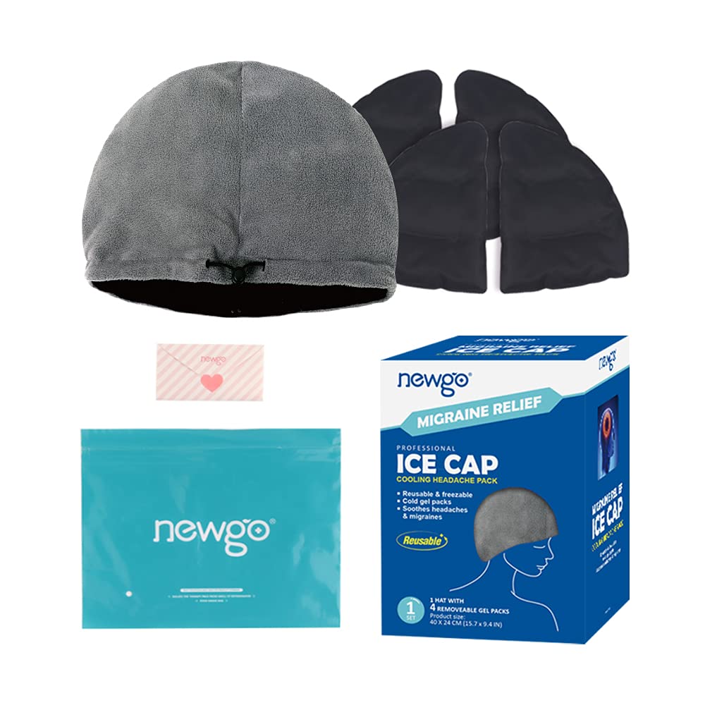 Buy NEWGO Ice Cap for Migraines, Gel Ice Pack Headache Relief Hat Cold Therapy Head Ice Pack