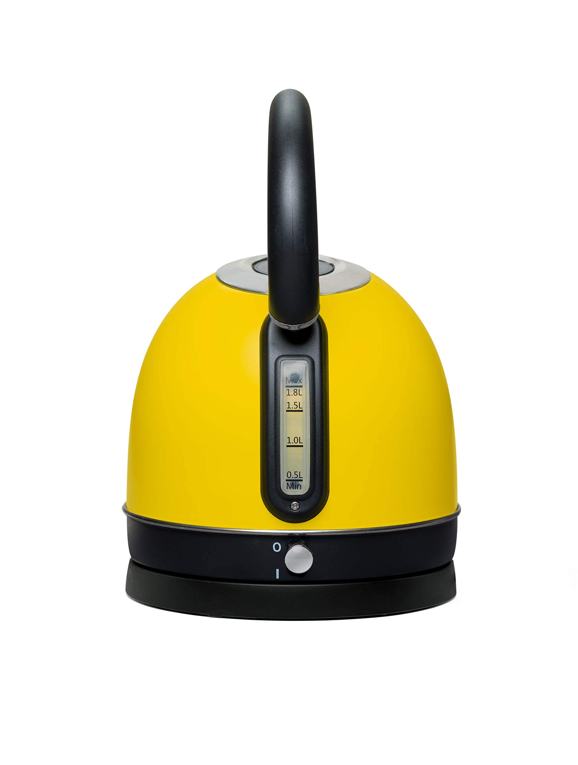 Mellerware - Bollitore elettrico in acciaio inox Spring! 2200W | 1,8L | 0-100ºC Riscaldamento rapido <3min | Indicatore livello acqua | Base 360º | Senza BPA | Design elegante e moderno | Giallo