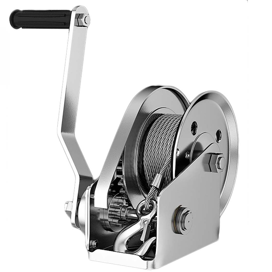 Treuil manuel 1180 kg en acier inoxydable avec câble acier robuste