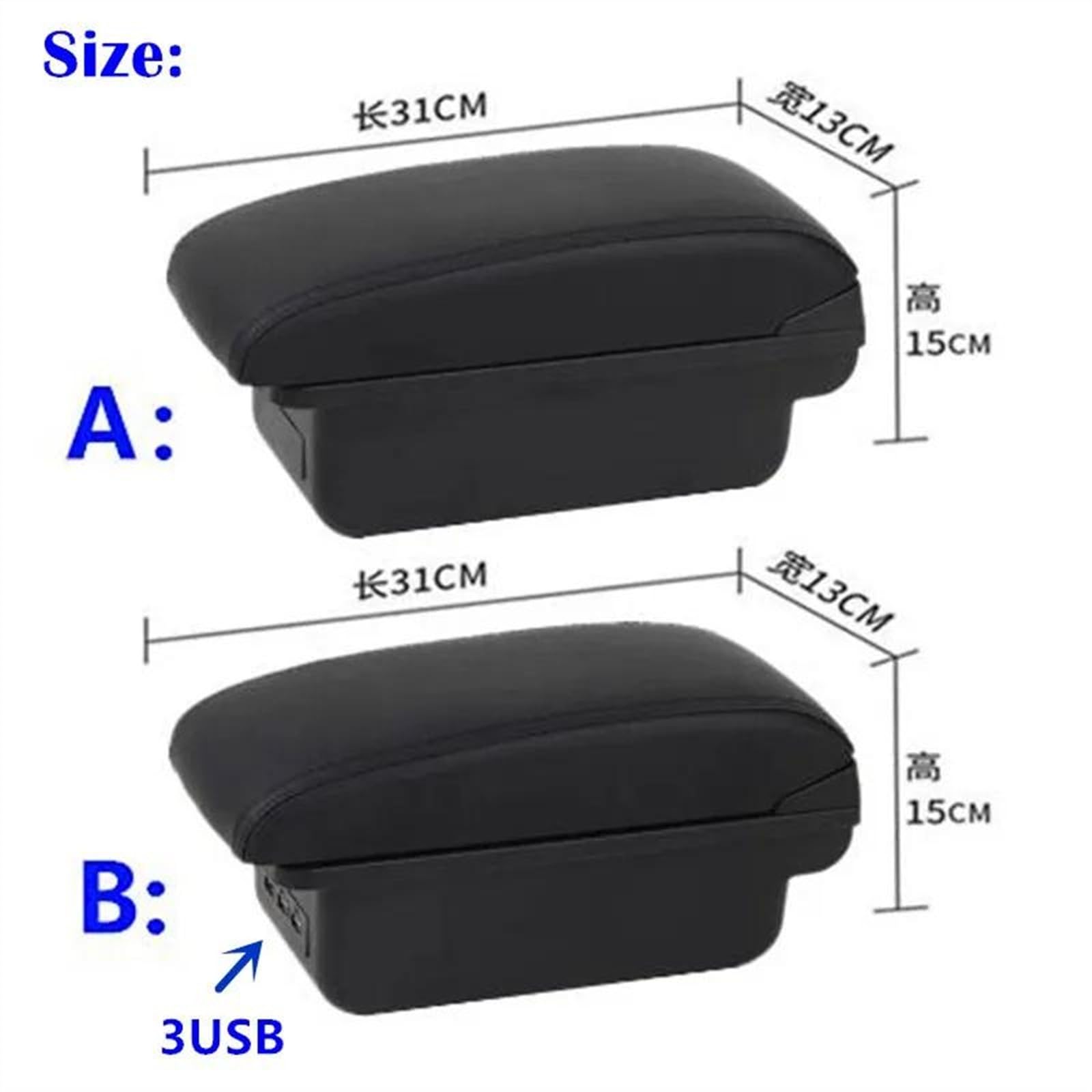 Scatola Bracciolo Con Supporto Multifunzionale Accessori Per La Modifica Degli Interni Dell'auto Imbottiti In PU Per C-elysee Consolle centrale(A2 Black line NO USB)