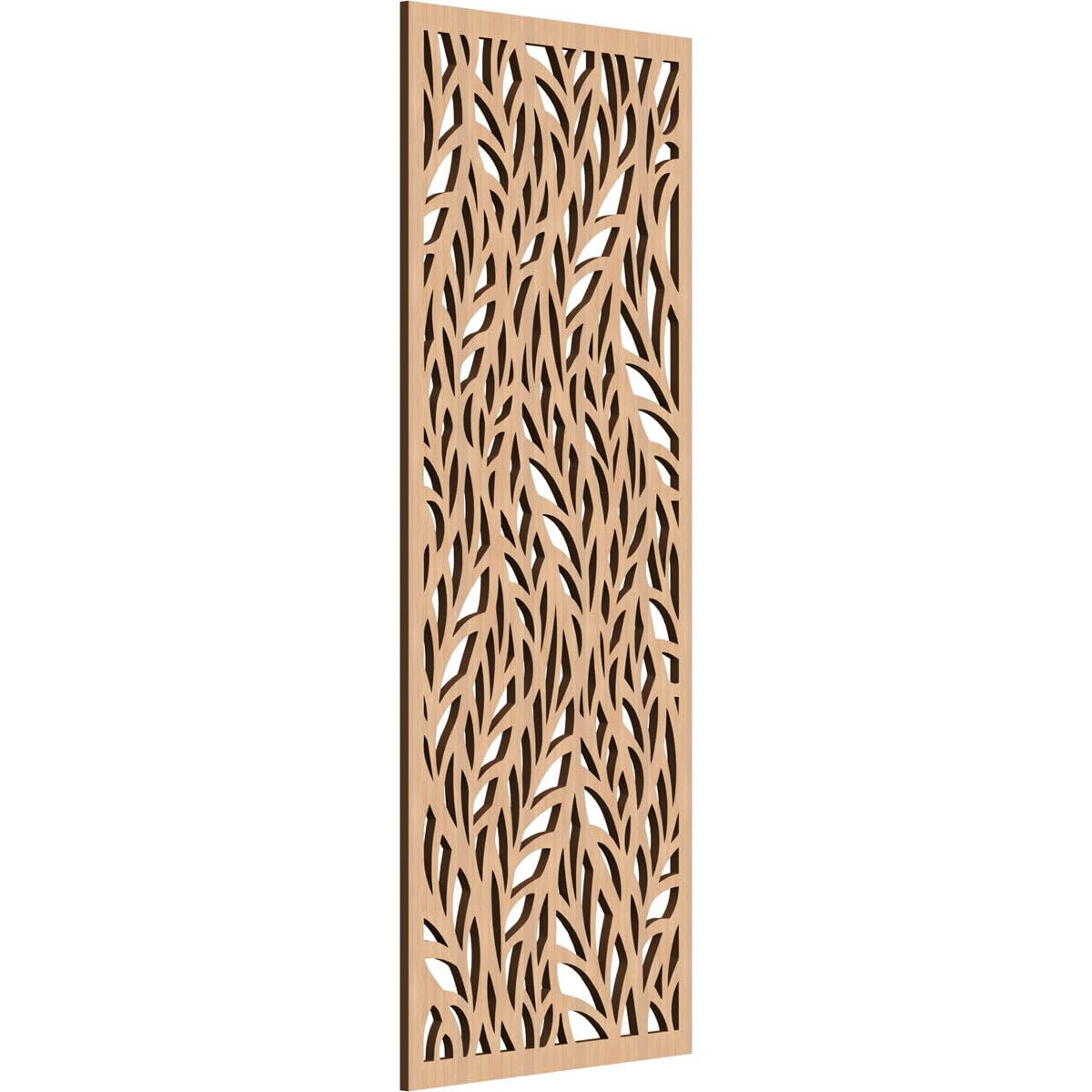 Ortonville Decorative Pierced Fretwork Wood Wall Panels, 17 3/8"W x 44 3/8"H x 3/8"T, Hickory